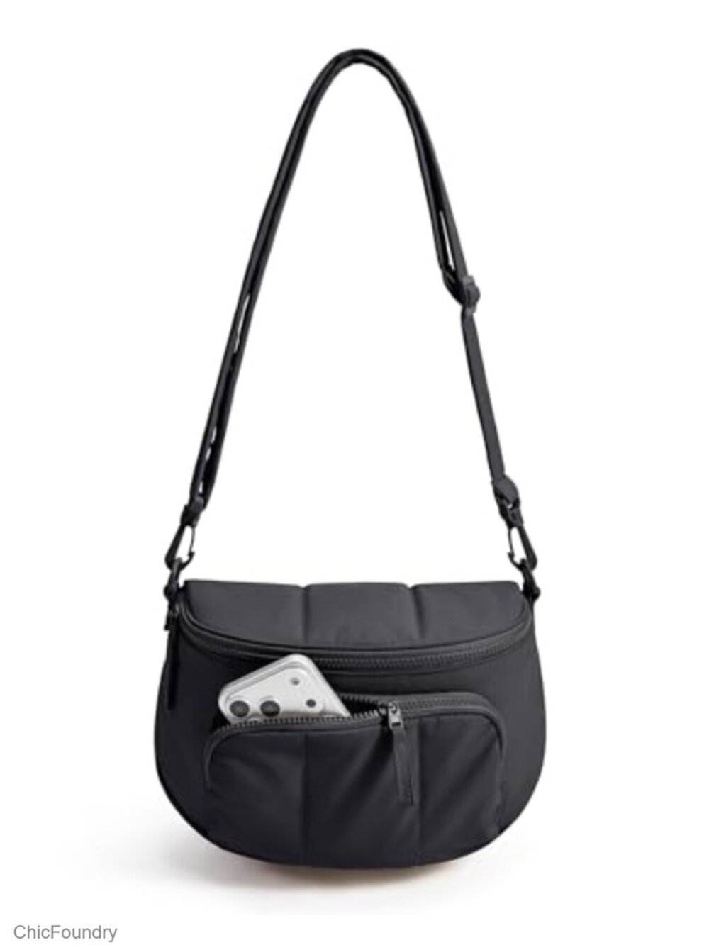 Waterproof Nylon Puffer Crossbody Sling Bag with Adjustable Strap